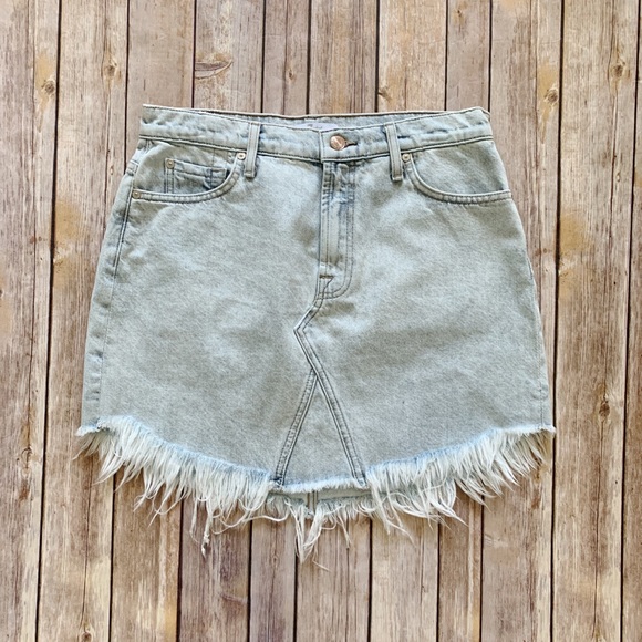 7 For All Mankind Denim Skirt Scallop Hem - Picture 4 of 8